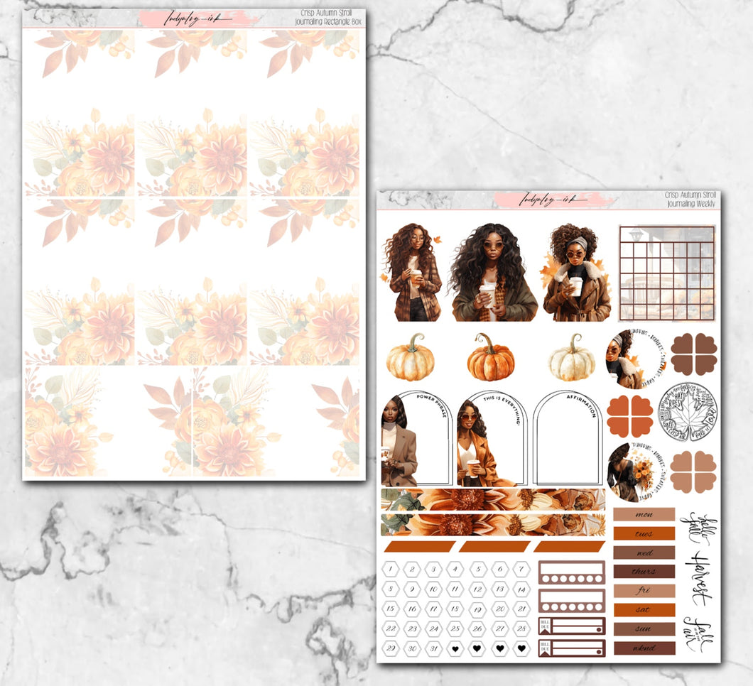 Crisp Autumn Stroll  A5 Weekly (Rectangular Design)