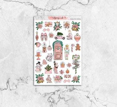 Vintage Pink Christmas Deco Sheet